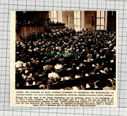C140) St Paul's Church Frankfurt Dr Grimme Goethe Bicentenary - 1949 Clip