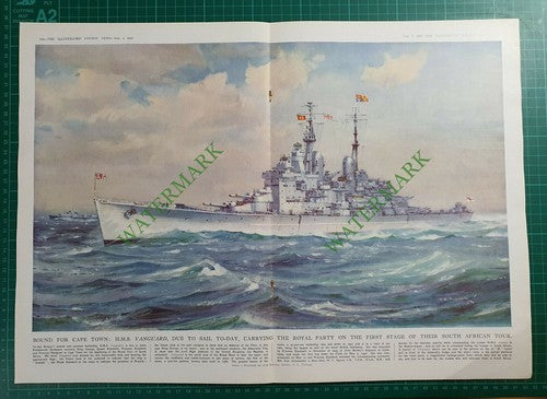 HMS VANGUARD Ship Brinley Hale Sillence Broome Agnew Odell - 1947 Article