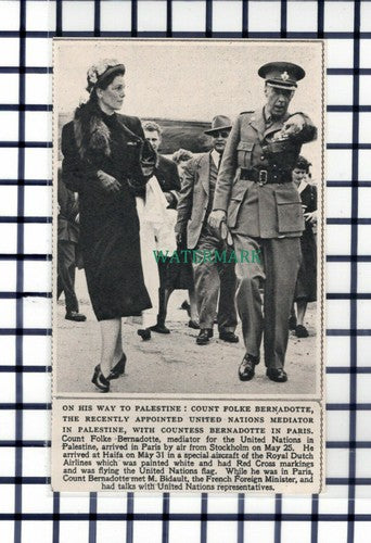 C6522) Count Folke Bernadotte - 1948 Cutting