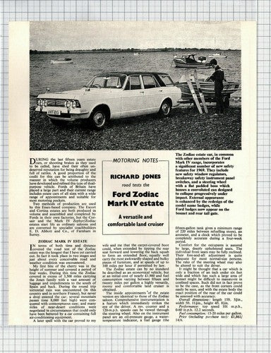 Ford Zodiac Estate Car Review - 1969 Clipping