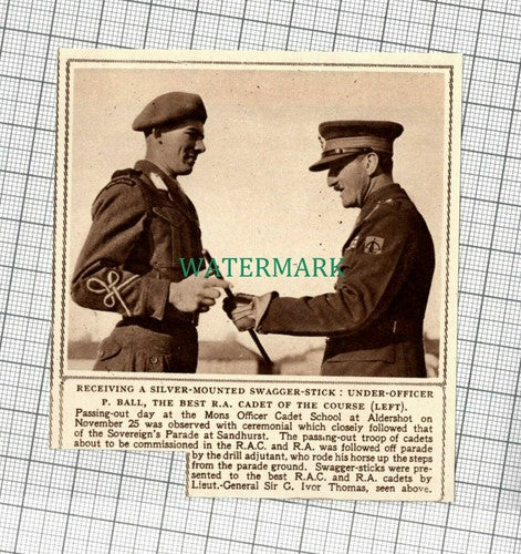 C2303) Officer P Ball Mons Officer Cadet School Aldershot Ivor Thomas 1948 Clip