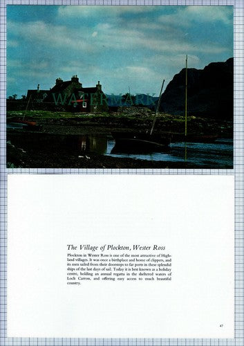(7395) PLOCKTON Wester Ross Scotland 2-Part Cutting - c.1970