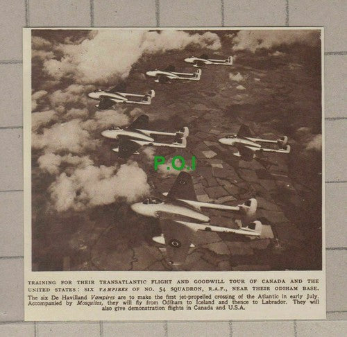C1760) No 54 Squadron RAF Odiham Vampires Training - 1948 Clip