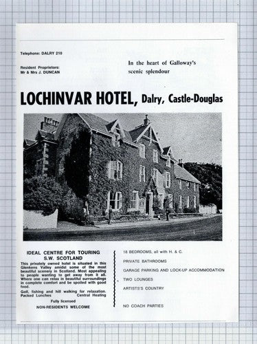 (5324) Lochinvar Hotel Dalry Castle Douglas Scotland Mr Mrs J Duncan - 1976 Clip