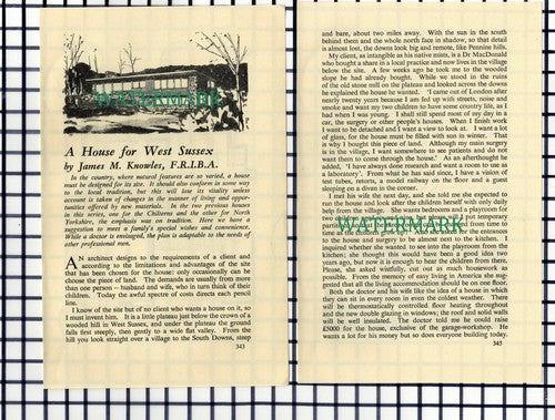 James M Knowles Architect West Sussex - 1954 Small Article