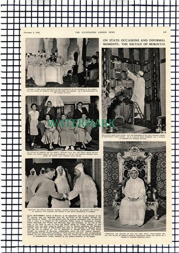 HM Sidi Mohammed Sultan Of Morocco - 1952 Article