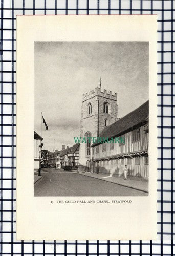 C6114) Guild Hall And Chapel Stratford On Avon - c.1949 Cutting