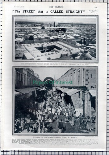 Damascus Straight Street - 1913 News Page / Print