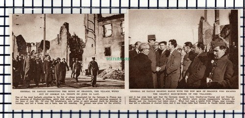 C6328) Oradour World War 2 Massacre - 1945 Cutting