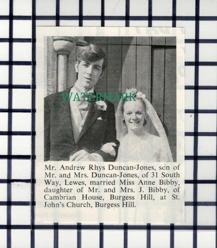 C7373) Mr Andrew Duncan-Jones Lewes Anne Bibby Burgess Hill 1967 Small Cutting