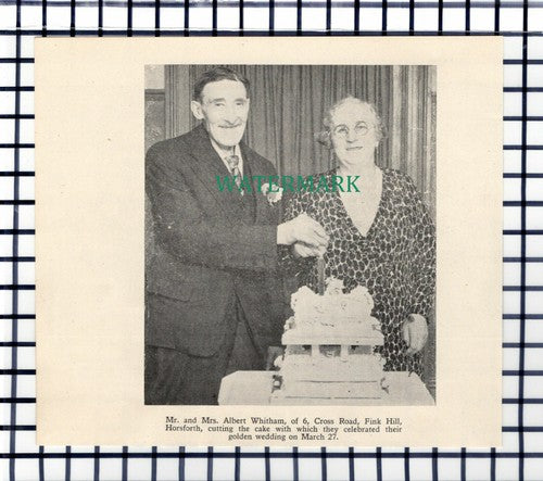 C7085) Mr & Mrs Albert Whitham Fink Hill Horsforth Golden Wedding - 1936