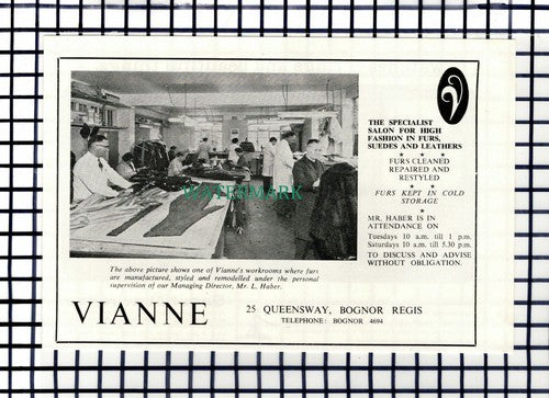 C7361) Vianne Furs Bognor Regis Mr L Haber Advert - 1967 Cutting