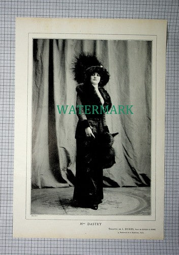 Mlle DASTRY Actress - c.1910 Antique Print/ Cutting