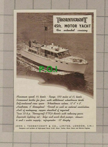 C1898) Thorneycroft Motor Yacht Advert - 1948 Clip