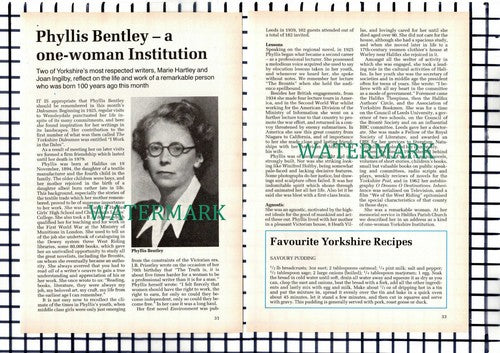 (8252) Phyllis Bentley Halifax Yorkshire - 1990s Article