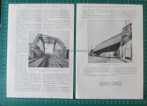 (6447) South Eastern & Chatham Railway Bridge P C Tempest - 1914 Article