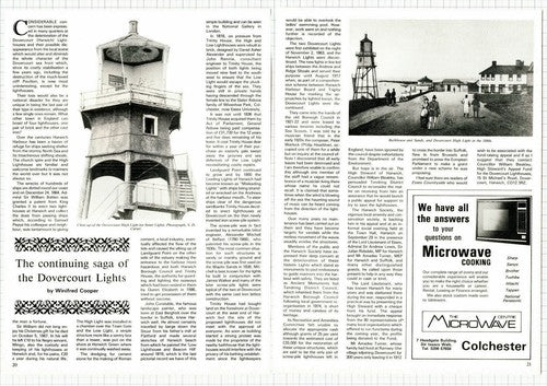 (5997) The Dovercourt Lights Harwich Lighthouses Essex - 1984 Article