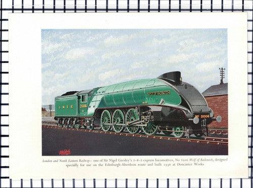 C6725) LNER Wolf Of Badenoch Railway Locomotive No 2006 - 1950 Print