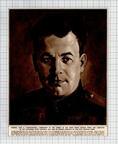 General Ivan D Cherniakovsky Red Army Dies - 1945 News Clipping