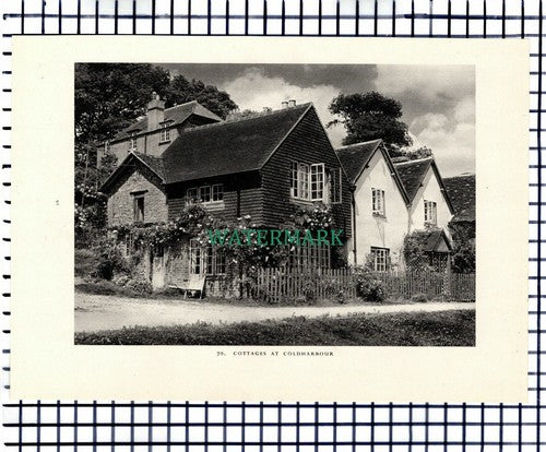 (7453) Coldharbour Surrey Cottages - 1949 Print / Cutting