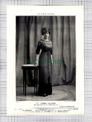 X1751) Mlle JEANNE SABRIER Actress - c.1910 Antique Print/ Cutting