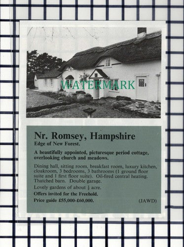 C7328) Nr Romsey New Forest Hampshire House Sale Advert - 1978 Cutting