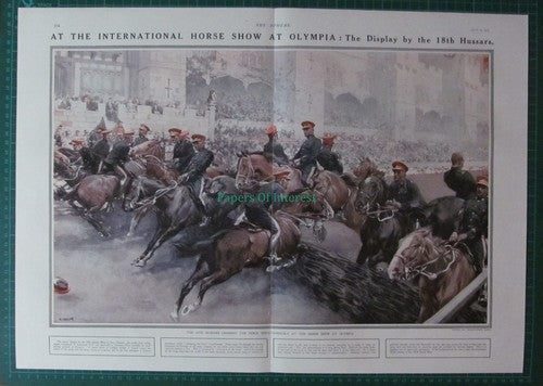 The 18th Hussars Olympia Horse Show Lt T Lawrence- 1914 Centrefold Print