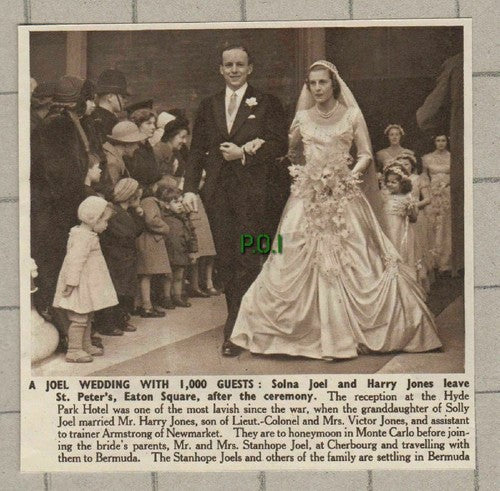 Solna Joel & Harry Jones St Peter's Eaton Square London Wedding - 1950 Cutting