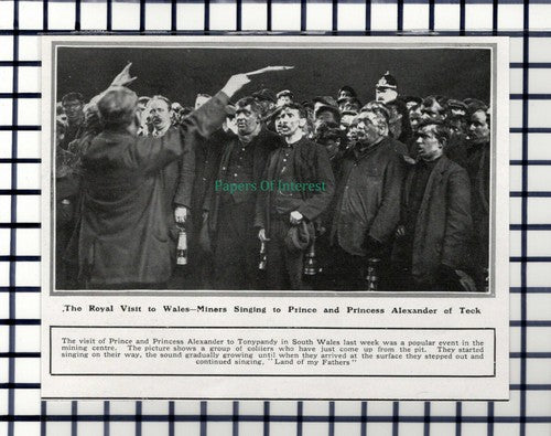 C6088) Tonypandy Mine Royal Visit - 1914 Cutting