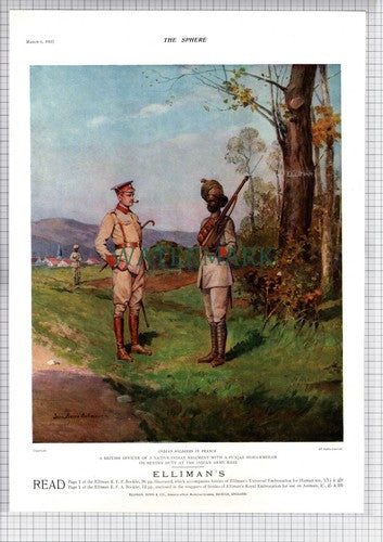 WW1 War Indian Army France Punjab Mohammedan Elliman's Berne Bellecour - 1915