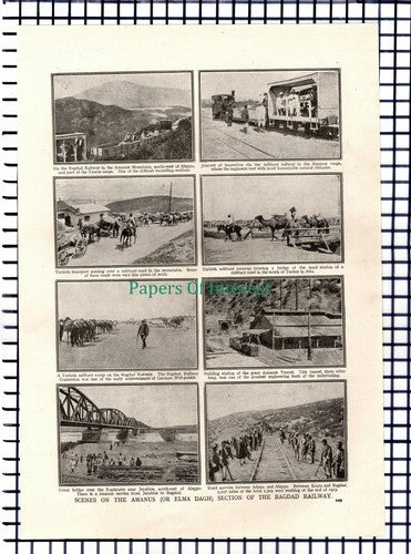 X1319) Amanus Elma Dagh Bagdad Railway - c.1918 Cutting