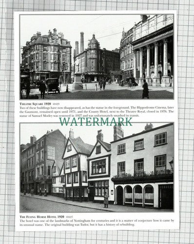 C7724) Nottingham Flying Horse Hotel Theatre Square - Cutting