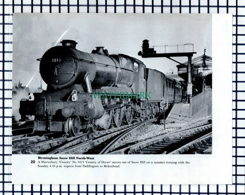(7562) Shrewsbury County Of Dorset No 1013 Railway Snow Hill -1970s Cutting