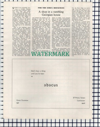 (7123) Abacus Shop Great Dunmow Essex Advert Chadwyck-Healey - 1964 Cutting
