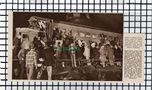 C1333) Long Island Railroad Train Crash New York America - 1950 Cutting