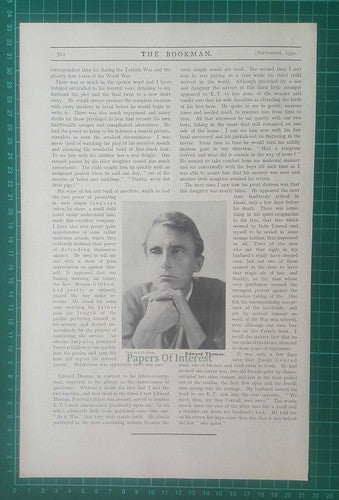 X1025) Percival Gibbon Edward Thomas Mrs Joseph Conrad - 1930 Article