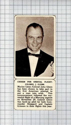 Colonel John Glenn Orbital Flight - 1961 Small News Cutting