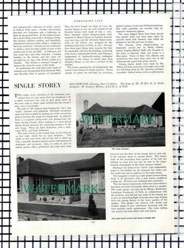 Leys House Sewerby Yorkshire Mr Francis Johnson Yarburgh Graeme - 1953 Article