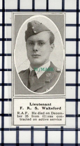 C6109) Lieut F R S Wakeford RAF World War One ~ 1919 Cutting