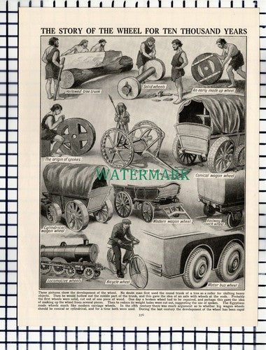 (7254) The Story Of The Wheel - c.1940s Picture Article