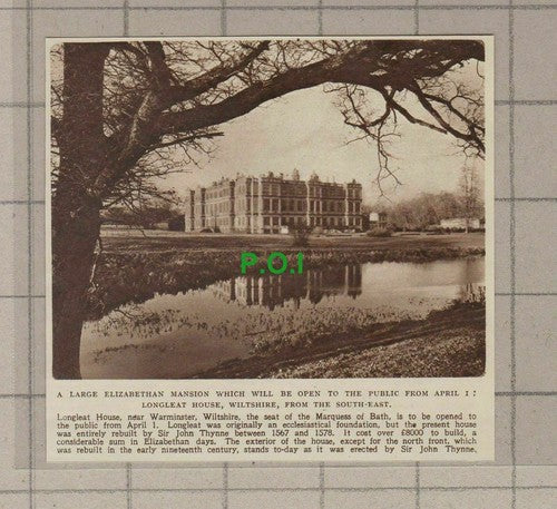 C2155) Longleat House Near Warminster WIltshire - 1949 Clip