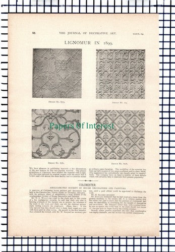 X1161) Lignomur In 1899 - 1899 Cutting