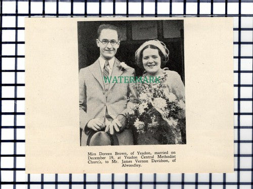 C7086) Miss Doreen Brown Yeadon James Vernon Davidson Alwoodley - 1936 Cutting
