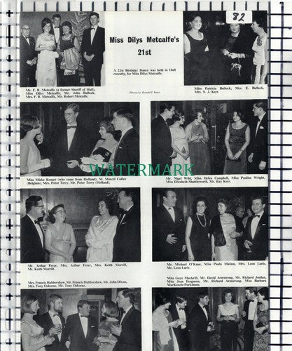 Miss Dilys Metcalfe 21st Birthday Hull Morrill Malam Lurie - 1966 Cutting