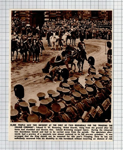 Colonel G W Browning Welsh Guards Fall Trooping The Colour - 1950 Clipping