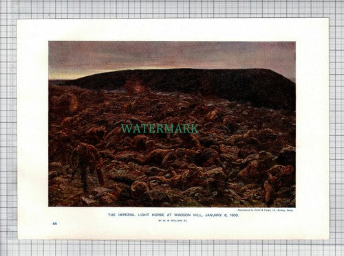 (6480) The Imperial Light Horse Waggon Hill WB Wollen- c.1910 Print