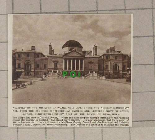 C2132) Chiswick House London Ministry of Works Gift - 1948 Clip