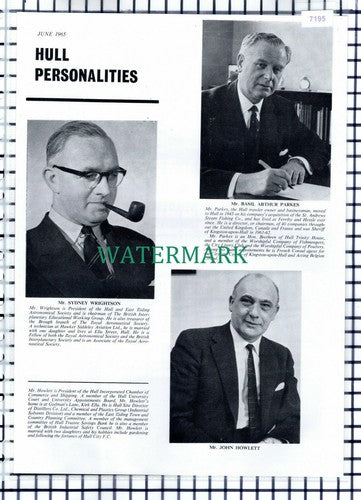 (7195) Sydney Wrightson Basil Arthur Parkes John Howlett Hull - 1965 Cutting