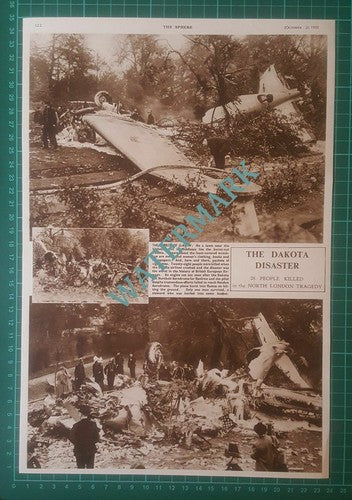 (X641) The Dakota Disaster G-AGIW Middlesex Air Crash Northolt Aerodrome -1950