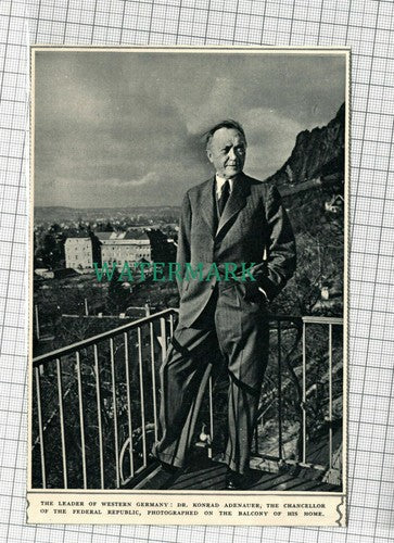 C2454) Dr Konrad Adenauer Federal Republic On Balcony of Home - 1949 Clip